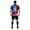 Black blue pink soccer uniform designed by Faish Sports for football teams