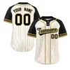 Black gold softball uniform with pinstripe design by Faish Sports