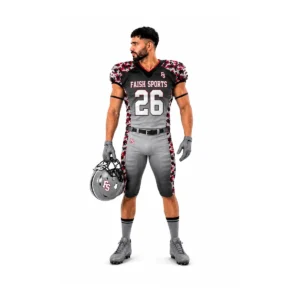 Red Black American Football Uniform Faish Sports Teamwear