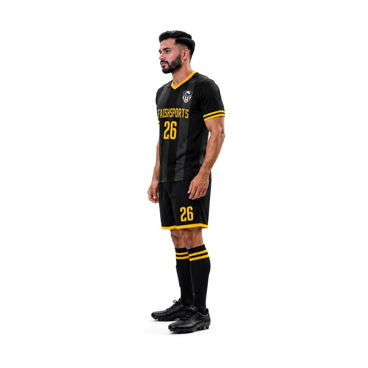 Black gold hockey uniform by Faish Sports