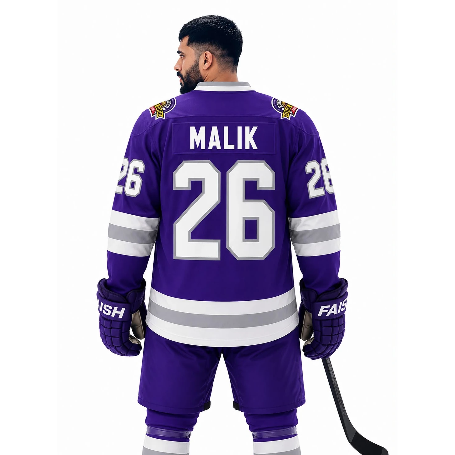 Purple ice hockey jersey designed by Faish Sports for hockey teams