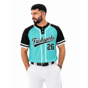 Teal black softball uniform designed by Faish Sports for teams