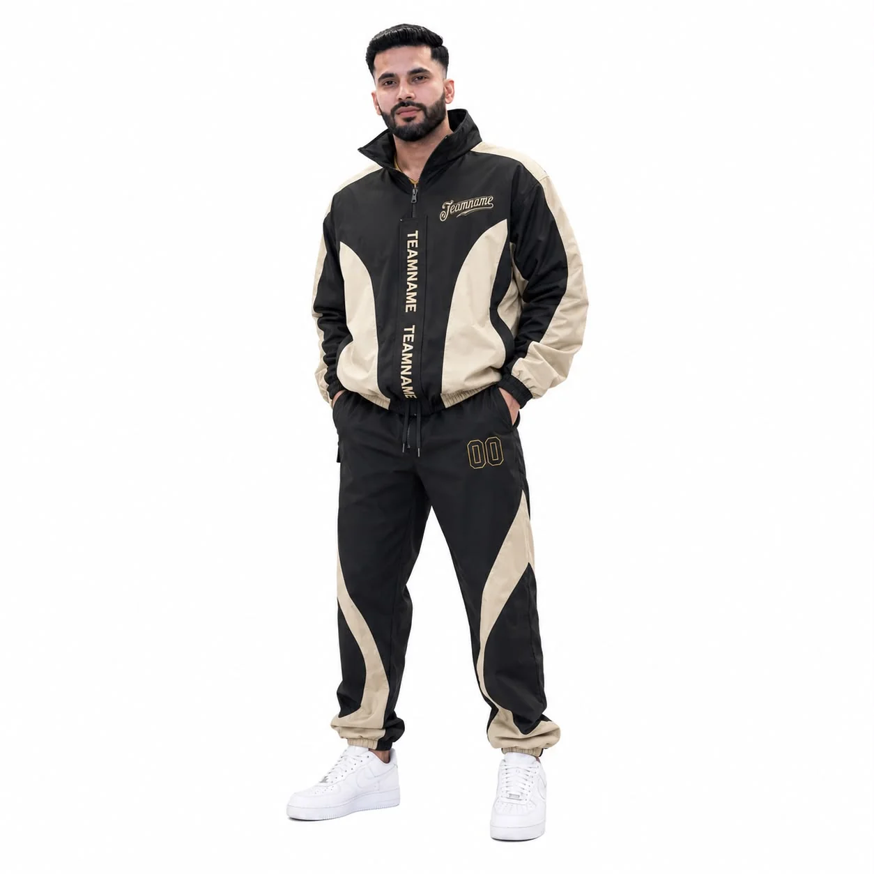 Custom Windbreaker Jacket Black Team Track Jacket by Faish Sports
