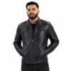 Black Leather Biker Jacket Premium Men's Leather Jacket by Faish Sports