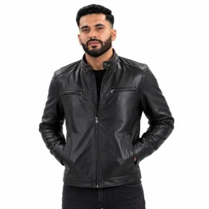 Black Leather Biker Jacket Premium Men's Leather Jacket by Faish Sports