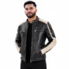 Black Leather Racer Jacket Premium Men's Leather Outerwear by Faish Sports