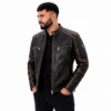 Black Motorcycle Leather Jacket Premium Men's Riding Jacket by Faish Sports