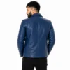 Blue Leather Motorcycle Jacket Premium Men's Biker Jacket by Faish Sports
