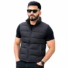 Black Puffer Vest Jacket Lightweight Winter Bodywarmer by Faish Sports