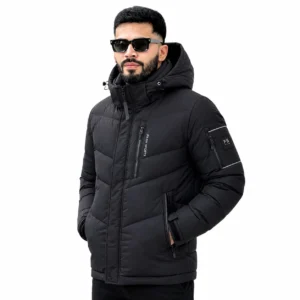 Black Hooded Puffer Jacket Premium Winter Outerwear by Faish Sports