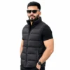 Black Puffer Vest Jacket Lightweight Winter Bodywarmer by Faish Sports