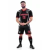 Custom Volleyball Uniform Black Red Team Kit by Faish Sports