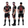 Custom Volleyball Uniform Black Red Team Kit by Faish Sports