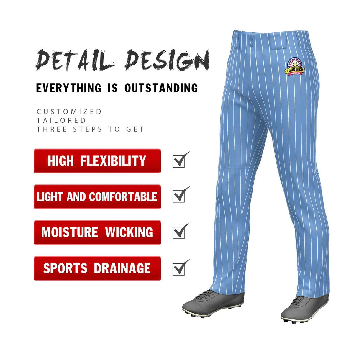 Blue Baseball Pants for Teams by Faish Sports